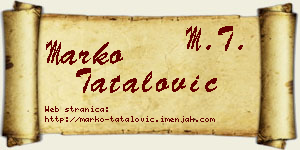 Marko Tatalović vizit kartica